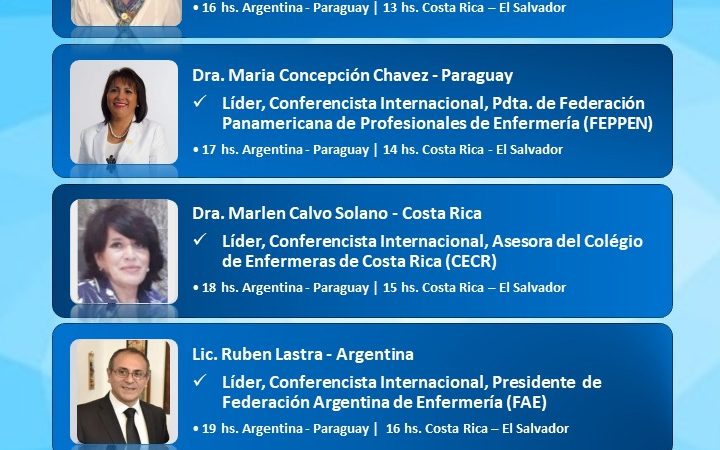 La Pdta de la Federación Panamericana de Profesionales de Enfermería brindará una importante Conferencia invitada por la Sociedad Argentina de Enfermería de la Ciencia del Cuidado
