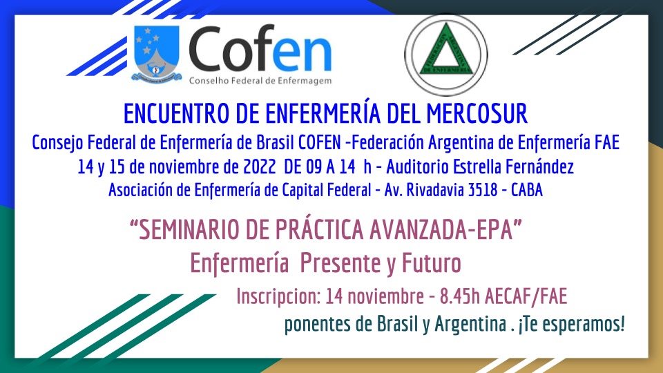 La Federación Argentina de Enfermería FAE organiza importante Seminario Internacional sobre Práctica Avanzada de Enfermería